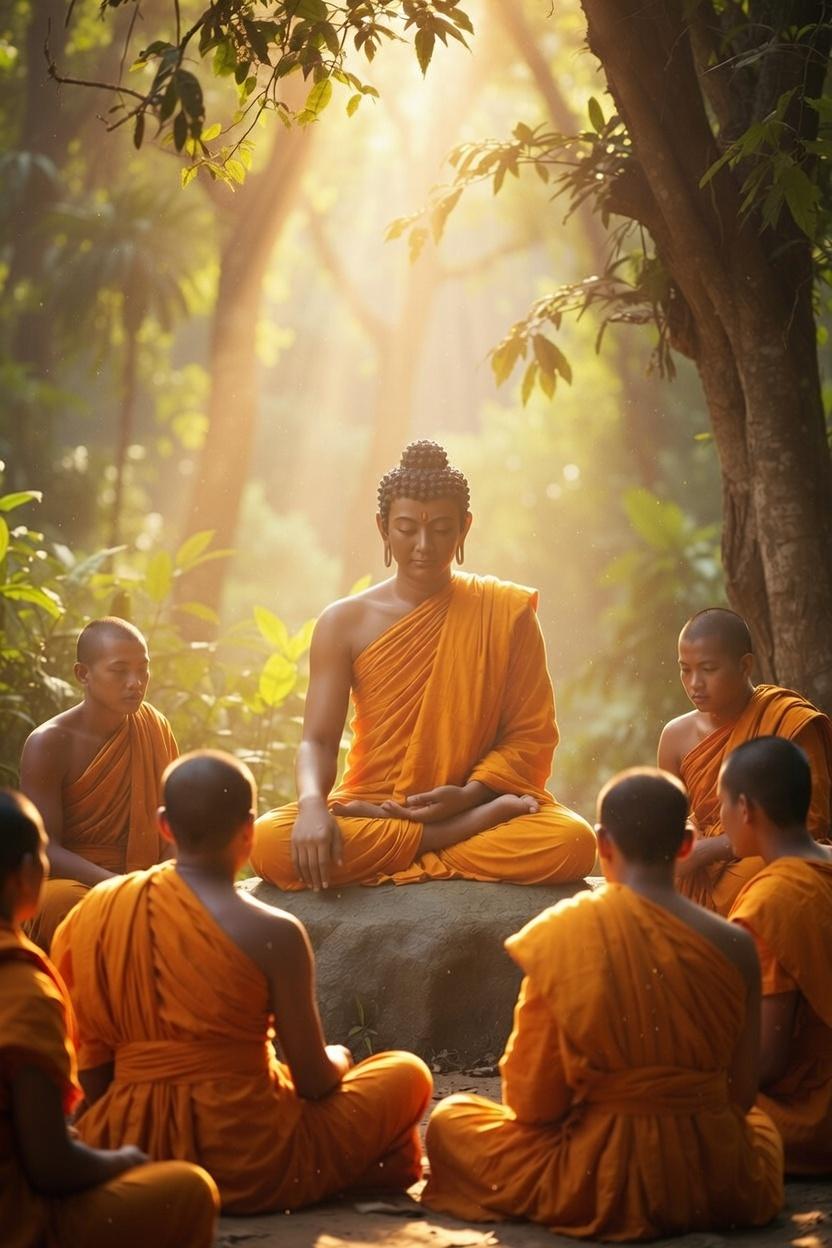 Buddha õpetamas bhikkhusid.jpg